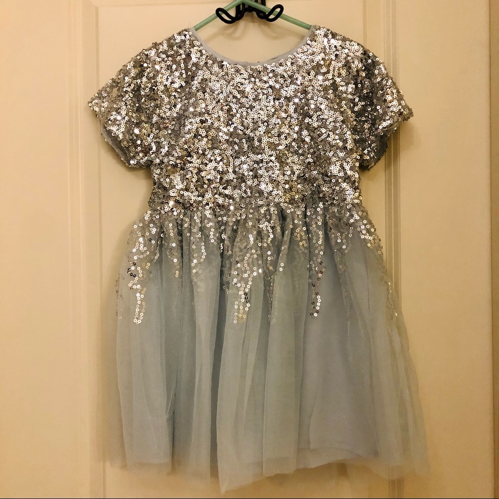 Beautiful sequined silver and blue dress
